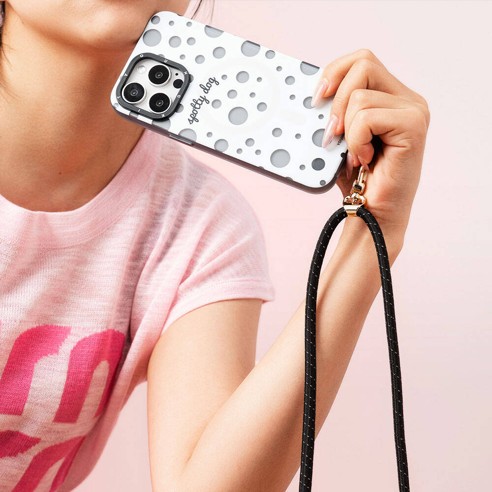 Youngkit YQ002 Yansıtıcı Şerit Desenli Cep Telefonu Boyun Askı İpi Gri